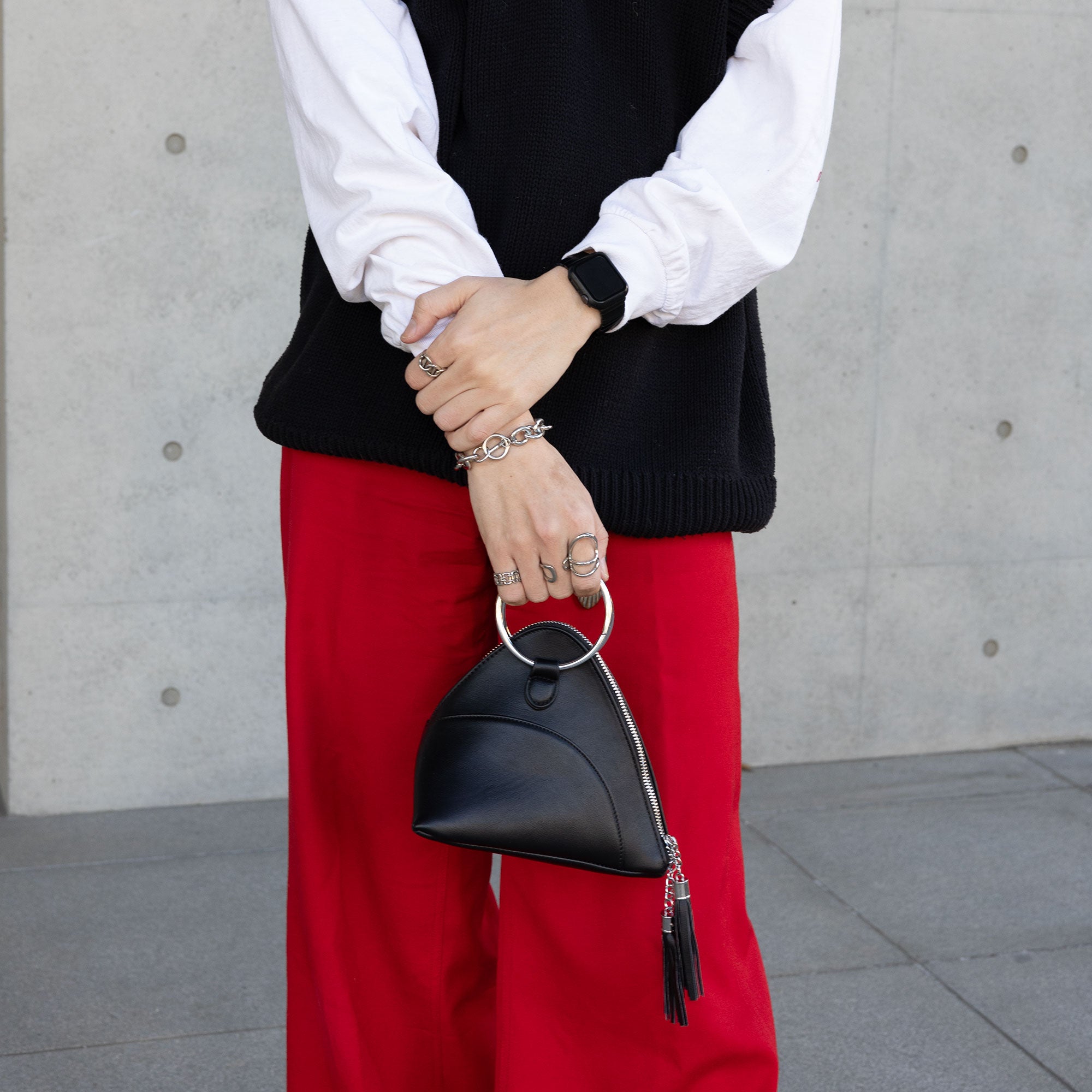tassel triangle bag
