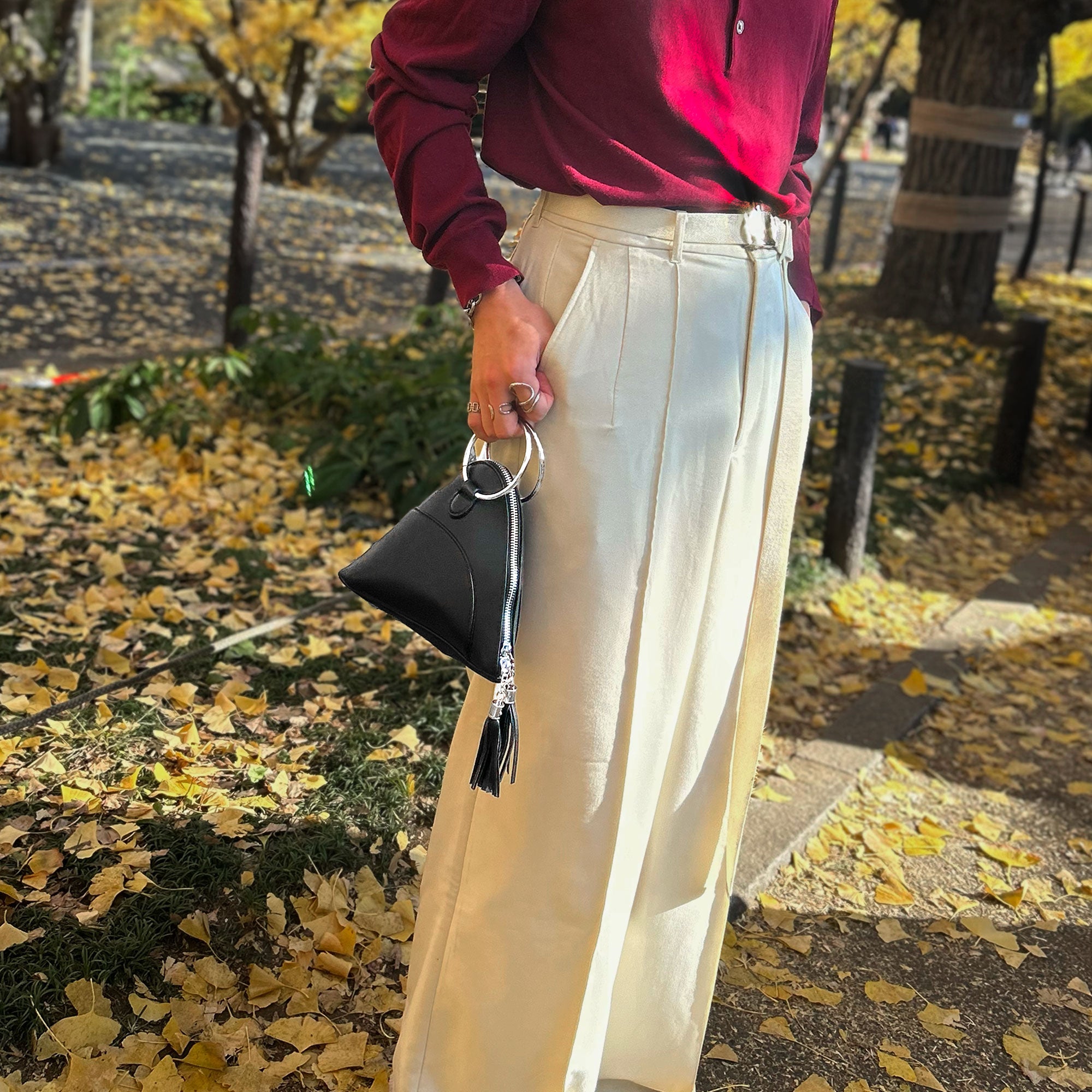 tassel triangle bag